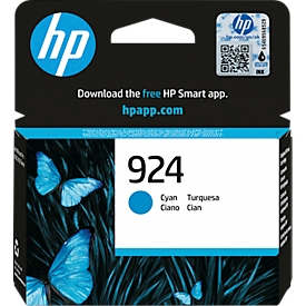 Original HP ink cartridge 924 (4K0U3NE), up to 400 pages, single pack, cyan