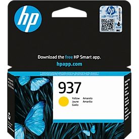 Original HP Tintenpatrone 937 (4S6W4NE), bis zu 800 Seiten, Einzelpack, gelb