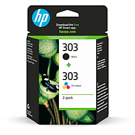 Original HP Tintenpatronen 303 CMYK, Mixpack, schwarz, cyan, magenta, gelb