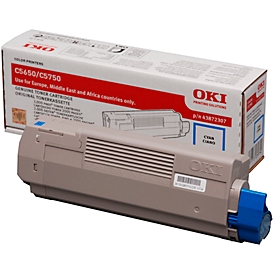 Original Oki Toner 43872307, single pack, cyan