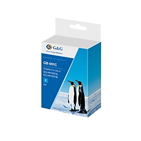 Originele G&amp;G inktcartridge GB-001C, voor etiketteerapparaat MP001, 42 ml waterbestendige inkt, enkele verpakking, cyaan
