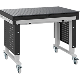 Otto Kind Multi4Flex lastafel, verrijdbaar, ESD-geleidend, in hoogte verstelbaar, tot 500 kg, B 1200 x D 800 mm, antracietgrijs/lichtgrijs