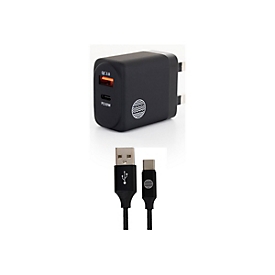 OUR PURE PLANET Netzteil - 30 Watt - 3 A - PD 3.0, QC 3.0 - 2 Ausgabeanschlussstellen (USB, 24 pin USB-C)