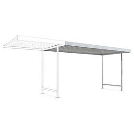 Outdoor shelter system Leipzig model, single sided, add-on unit, D 2200 mm, W 4300 mm, galvanised