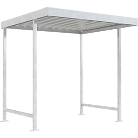 Outdoor shelter system Leipzig model, single sided, base unit, D 2200 mm, W 2250 mm, galvanised