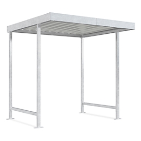 Outdoor shelter system Leipzig model, single sided, base unit, D 2200 mm, W 2250 mm, galvanised
