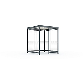 Outdoor shelter system WSM Köln K2 b/c, W 2165 x D 2165 x H 2510 mm, assembly kit, anthracite grey RAL 7016