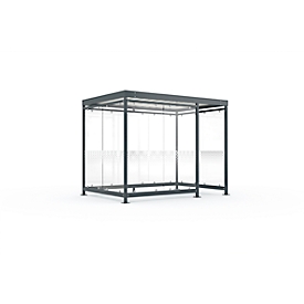 Outdoor shelter system WSM Köln K3 d/b, W 3180 x D 2165 x H 2510 mm, assembly kit, anthracite grey RAL 7016