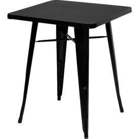 Outdoor tafel meet van Paperflow URBAN, vierkant, B 600 x H 730 mm, gegalvaniseerd staal, zwart-zwart