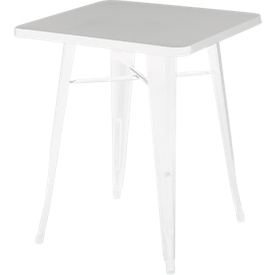 Outdoor-Tisch meet® by Paperflow URBAN, quadratisch, B 600 x H 730 mm, Stahl verzinkt, weiß-weiß