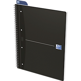 Oxford Office-Collegeblock, DIN A4+, 70 Blatt kariert, 5er Pack, schwarz
