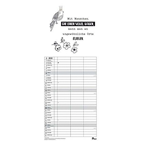 Paarkalender Korsch „Visual Words Timer für 2”, für 2022, mit Sprüchen, 4 Spalten, deutsches Kalendarium, Monatsvorschau, FSC®-Papier, weiss-schwarz