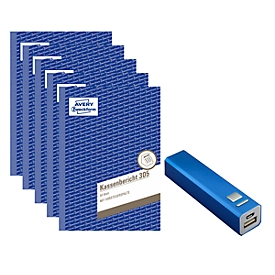 Pack éco. 5 livres de comptes 305 Avery Zweckform + batterie externe gratuite