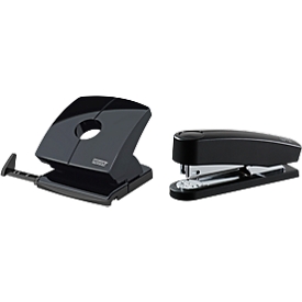 Pack éco. agrafeuse B2 + perforateur B 230 Novus, capacité d’agrafage 25 feuilles, capacité de perforation 30 feuilles, noir