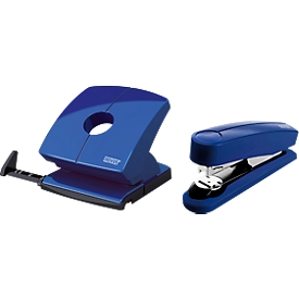 Pack éco. agrafeuse B4 FC + perforateur B 230 Novus, pour 50 feuilles, perforateur 30 feuilles, bleu