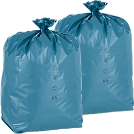 3 sacs poubelles bleus Sacs poubelle extra forts 120 litres (25 pièces par  rouleau)