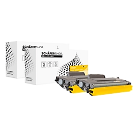 Pack économique 2 cassettes de toner TN-2120 Schäfer Shop, noir