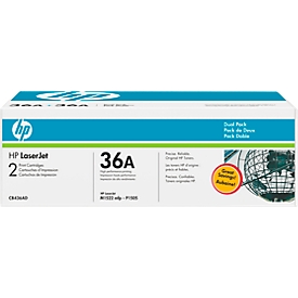 Pack économique 2 x cartouches d'impression LaserJet CE436AD (n° 36A) HP, noir