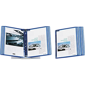 Pack économique, Pupitre de table, avec 20 pochettes pour système de présentation, bleu