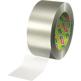 Packing tape tesapack® Eco &amp; Ultra Strong EcoLogo® 58297 , extra strong adhesive force, for parcels up to 30 kg, tear-resistant, UV-resistant, 90 % PCR-PET, transparent, L 66 m x W 50 mm