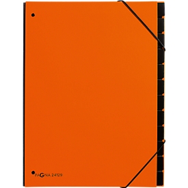 PAGNA desk organiser Trend, for DIN A4, cardboard, 12 compartments, orange