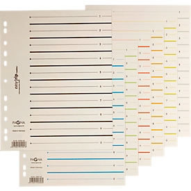 PAGNA Easy Rip dividers, DIN A4 format, line print, 10 pieces, assorted colours