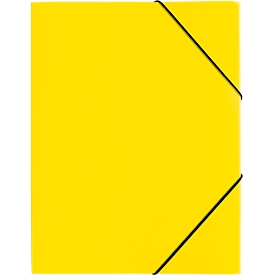 Pagna Eckspannmappe, DIN A4, aus Polypropylen (PP), drei Innenklappen, gelb