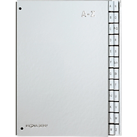 PAGNA Pultordner Silver, für DIN A4, A - Z, 24 Fächer, silber metallic