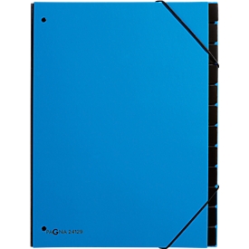 Pagna Pultordner Trend, für DIN A4, Karton, 12 Fächer, hellblau