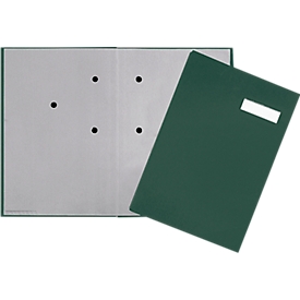 PAGNA signature folder, 20 compartments, cardboard/linen cover, green