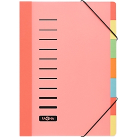 PAGNA sorteermap Color, voor A4,  7 waaiers, polypropeen, rood