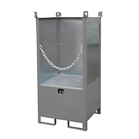 Palette à fûts Bauer, volume de rétention 210 L, gris