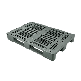 Palette FP-DK1208S, capacité de charge 5000/1000 kg, plateau supérieur et inférieur ouvert, 3 patins, L 1200 x l 800 x H 150 mm, HDPE recyclé, 5 pièces