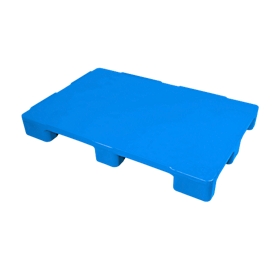 Palette hygiénique FP-EHK1208-9L, charge max. 5000/1250 kg, plateau supérieur fermé, 9 pieds, L 1200 x l 800 x H 130 mm, HDPE recyclé, bleu, 3 pièces