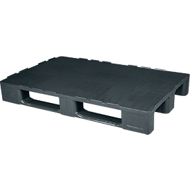 Palette lourde FP-HDK1208S, charge max. 5000/1250/500 kg, plateau supérieur fermé, 3 patins, L 1200 x l 800 x H 155 mm, HDPE recyclé, 5 pièces