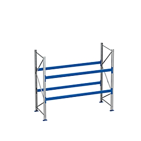 Pallet racking PR 600, base module, H 2500 mm, max. 800 kg, 2 beams