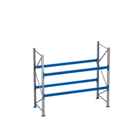 Pallet racking PR 600, base module, H 2500 mm, max. 800 kg, 2 beams