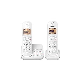 Panasonic KX-TGC422G - Schnurlostelefon - Anrufbeantworter mit Rufnummernanzeige - DECT - weiß + zusätzliches Handset
