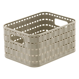 Panier de rangement Rotho COUNTRY, volume 2 l, format A6, sans couvercle, empilable, L 183 x l 137 x H 98 mm, PP, cappuccino