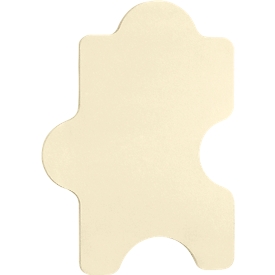 Panneau acoustique mural puzzle, l. 1000 x H 500 mm, en filaments de polyester aspect feutre, ivoire RAL 1015
