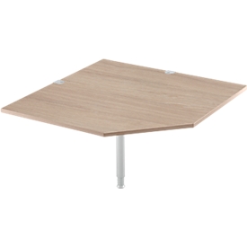 Panneau angulaire système, CAD, pied, L 1200 mm x P 1200 mm, chêne/alu blanc