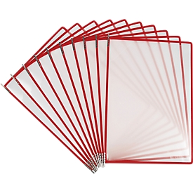 Panneau d'affichage Tarifold Easy Load Pro, DIN A4, 10 pces, verrou d'angle, pivot métallique, rouge