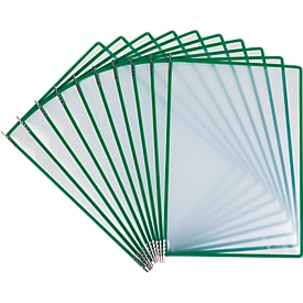 Panneau d'affichage Tarifold Easy Load Pro, DIN A4, 10 pces, verrou d'angle, pivot métallique, vert