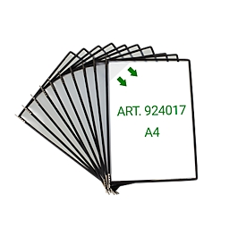 Panneau d'affichage Tarifold Easy Load Pro, DIN A4, 10 pièces, verrou d'angle, pivot métallique, noir