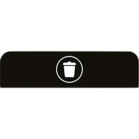 Panneau d'information Rubbermaid « Configure » pour station de tri sélectif 125 l, déchets résiduels, L 610 x P 20 x H 203 mm, noir
