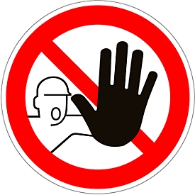 Panneau d'interdiction Accès interdit aux personnes non autorisées, Ø 200 mm, 5 pièces