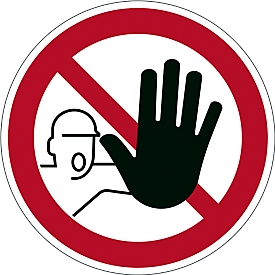 Panneau de signalisation Durable, rond, pour l'intérieur, motif "Accès interdit", EN ISO 7010, autocollant, blanc-rouge, 1 pièce