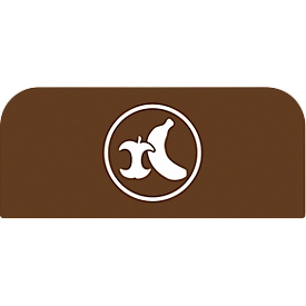 Panneau de signalisation pour station de recyclage configurable de Rubbermaid, pour unité de collecte de 57 litres, L 367 x H 203 x P 20 mm, déchets biologiques, marron