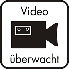 Panneau de signalisation sticker pour vitre : surveillance vidéo 125 x 125 mm