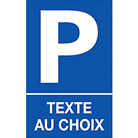 Panneau pour parking (alu Dibond), avec texte au choix 